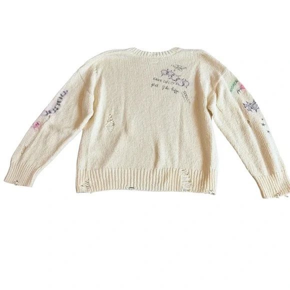 Mother The Biggie Jumper Vive Le Punk Pullover Sweater Crew Neck Stretch Medium